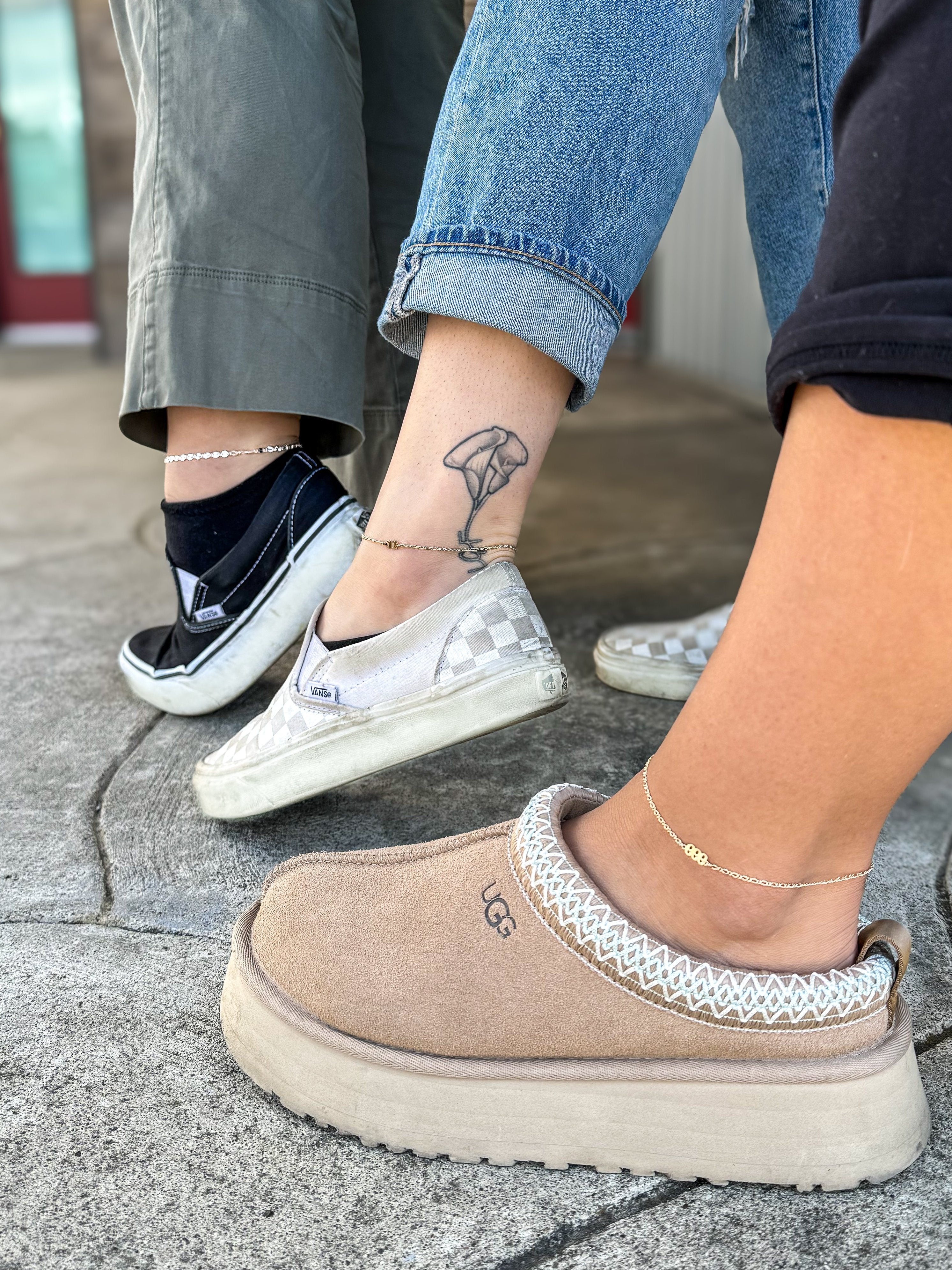 permanent jewelry, gold fill, sterling silver, anklets